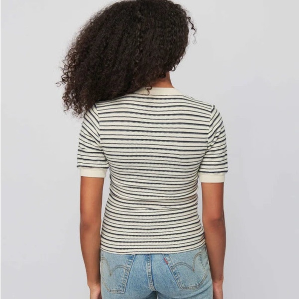 Nation LTD REEVE LACE UP TEE - FREEHAND STRIPE - Picture 6 of 11